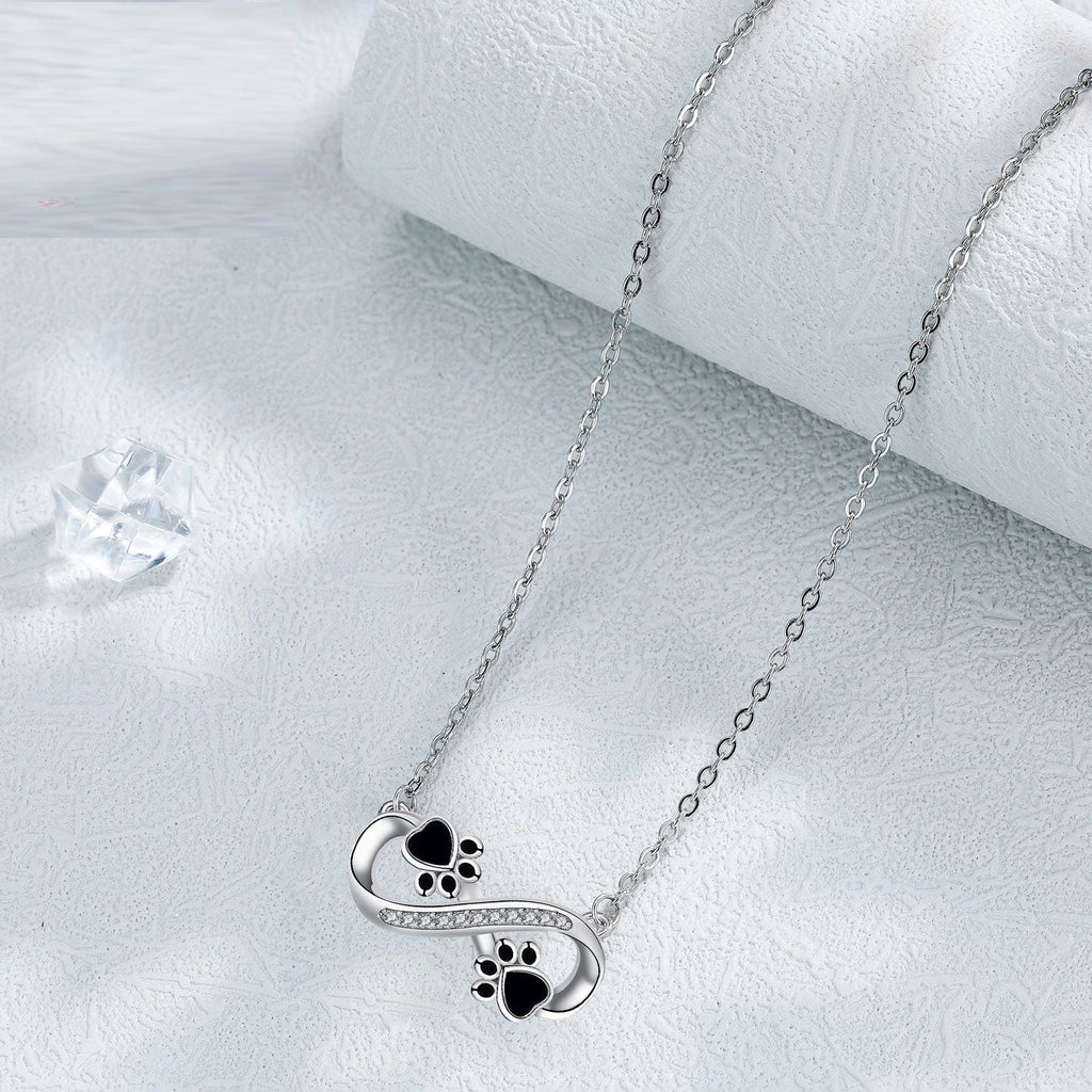 Collier Infinity Pawsavtryck avec Pierres Zirconia