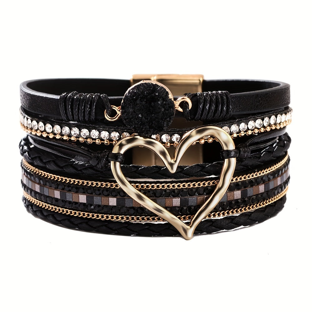 Bracelet Boho Multicouche en Cuir