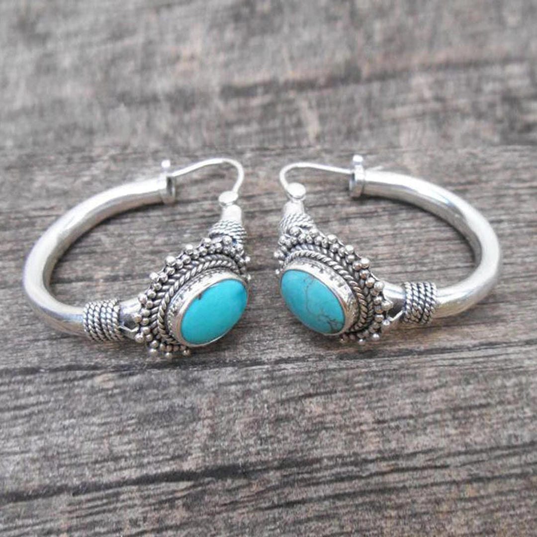 Boucles d'Oreilles Vintage en Turquoise