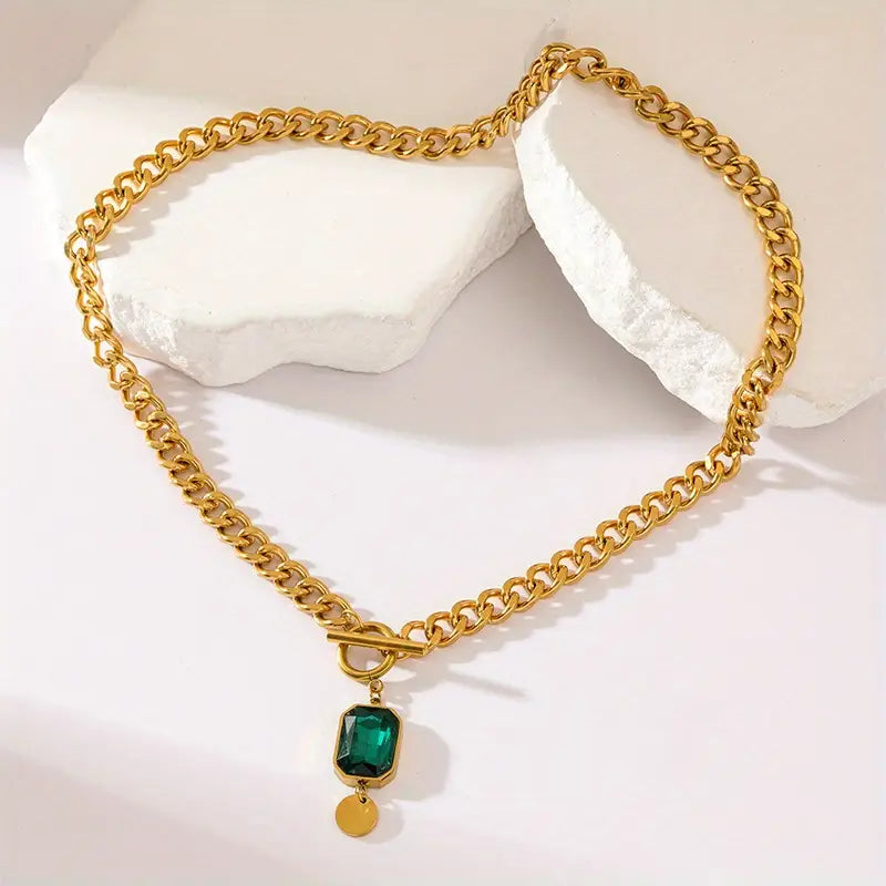 Collier Pendentif Smargad Guld avec Chaîne