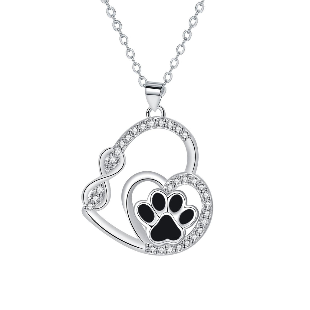 Pendentif en forme d'empreinte de patte de double amour éternel