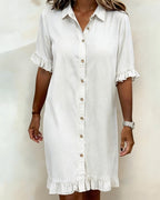 Clara | Robe en Denim Confortable avec Plis Flatteurs