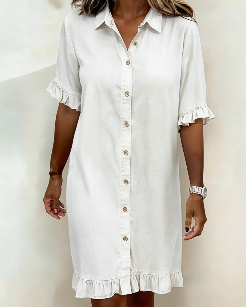 Clara | Robe en Denim Confortable avec Plis Flatteurs
