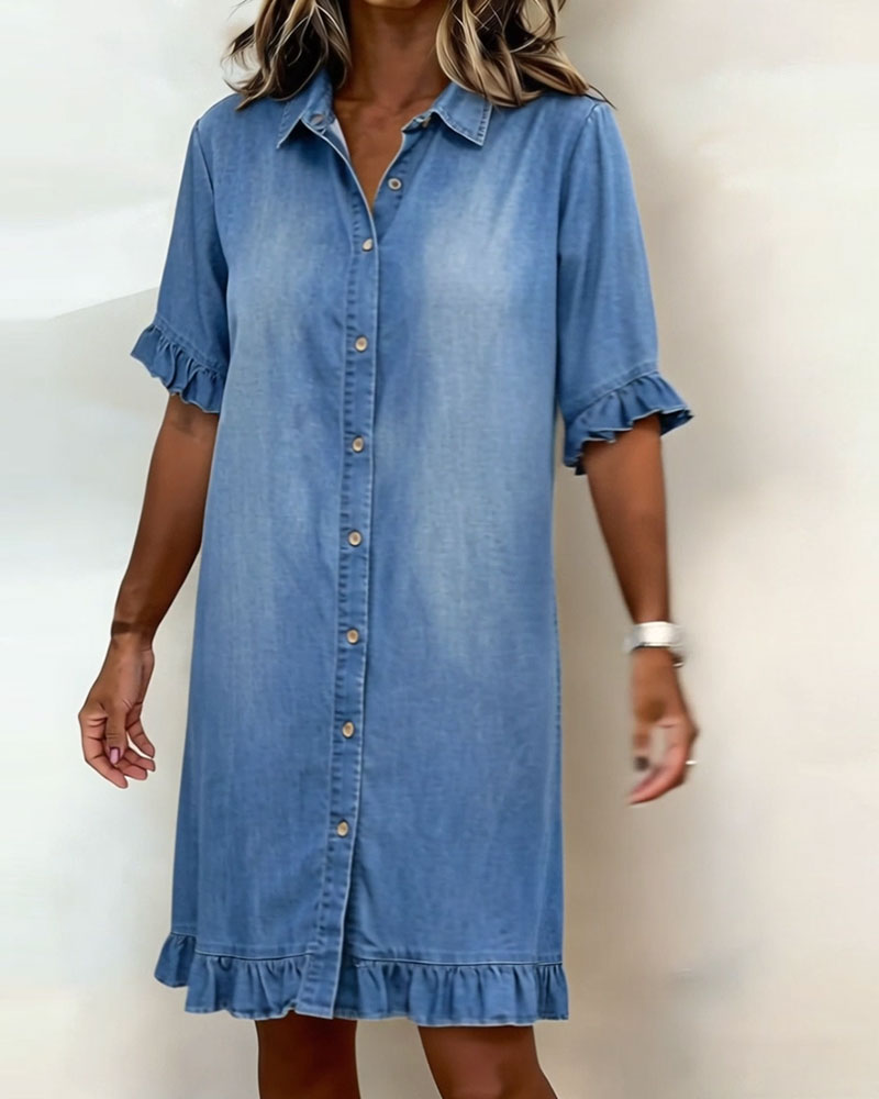 Clara | Robe en Denim Confortable avec Plis Flatteurs