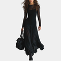 Lunaria | Robe Longue en Tulle Noir au Charme Éthéré