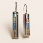 Boucles d'Oreilles Vintage en Argent Mozaic