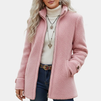Annelies | manteau intermédiaire doux avec fermeture éclair