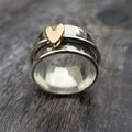 Bague Vintage en Cœur Doré en Argent