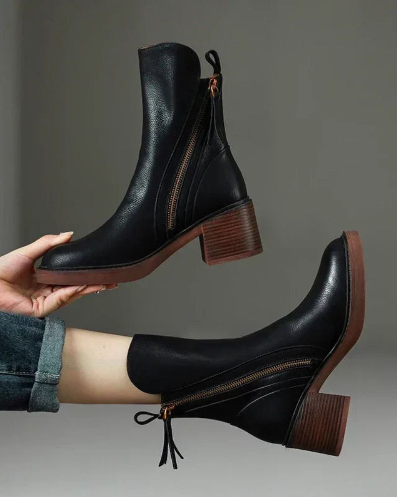 Valorine | Bottes en cuir noir