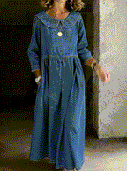 Clara | Robe en jean avec col Peter Pan
