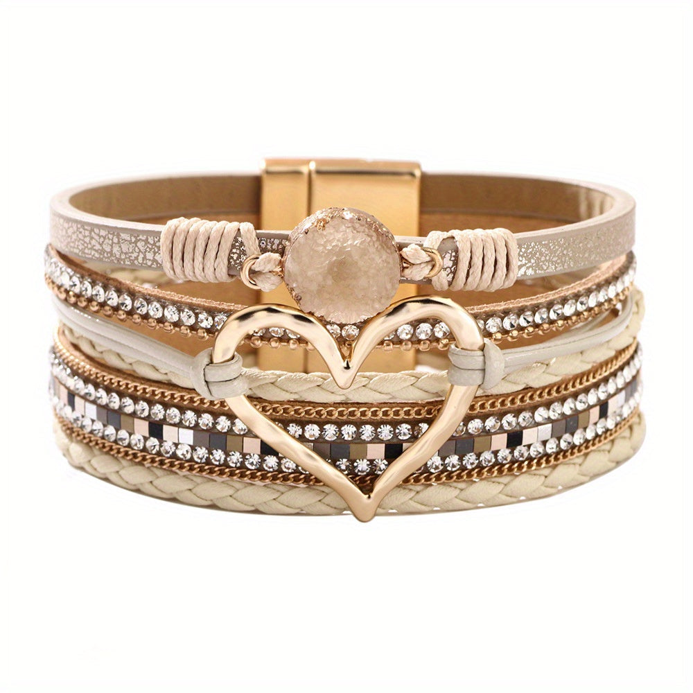 Bracelet Boho Multicouche en Cuir