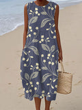 Stella | Robe Midi Sans Manches à Fleurs Vintage
