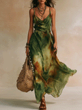ELIRA | Maxi Robe Vert Abstrait