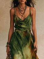 ELIRA | Maxi Robe Vert Abstrait
