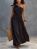 SELENA | Robe Maxi Monépaule Noire