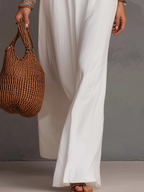 ELORA | Maxi Robe Halter Ivoire