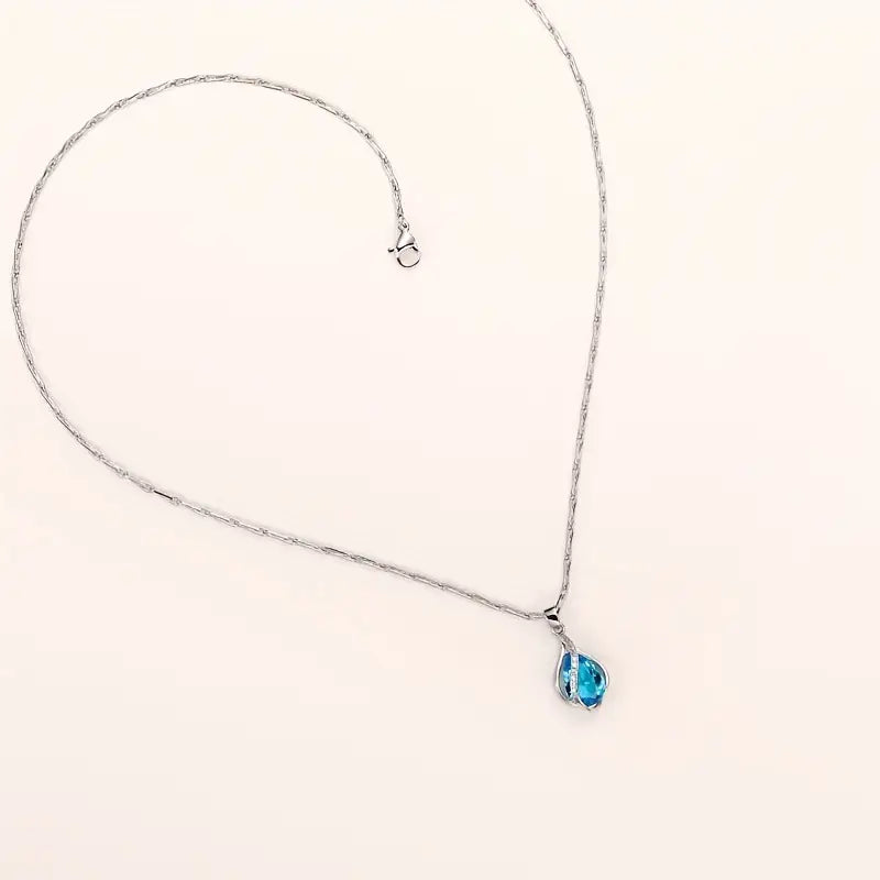 Collier Élégant en Pierre Bleue