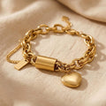 Bracelet en Maillons Cœur Doré