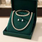 Magnifique Ensemble de Mariée en Zirconia Cubique Transparent