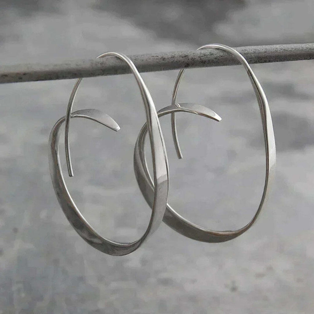 Boucles d'Oreilles Pendantes en Spirale Ouverte