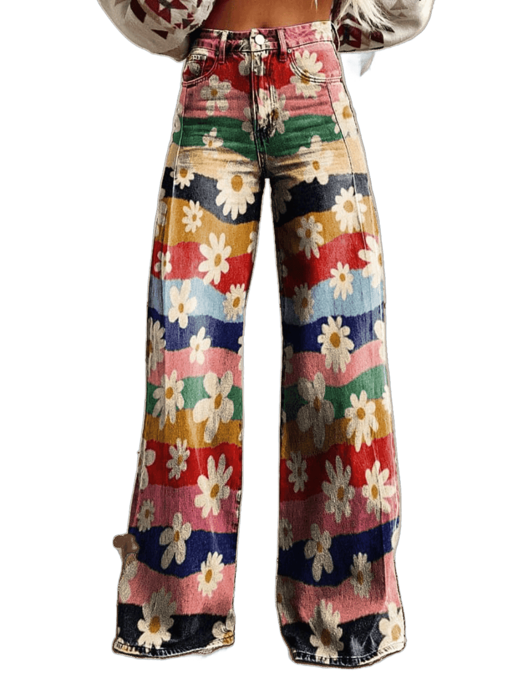 Léon - Pantalon Élégant à Motif Floral