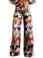 Léon - Pantalon Élégant à Motif Floral