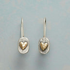 Boucles d'Oreilles en Cœur Incrustées en Or Vintage