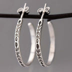 Boucles d'Oreilles Créoles Argentées Élégantes