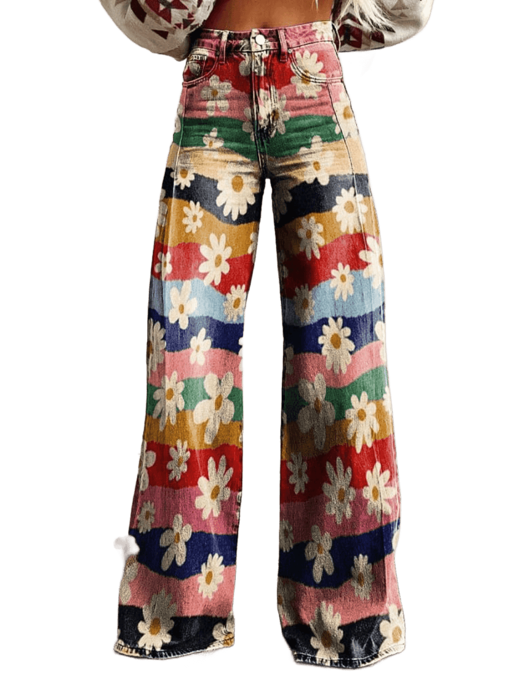Léon - Pantalon Élégant à Motif Floral