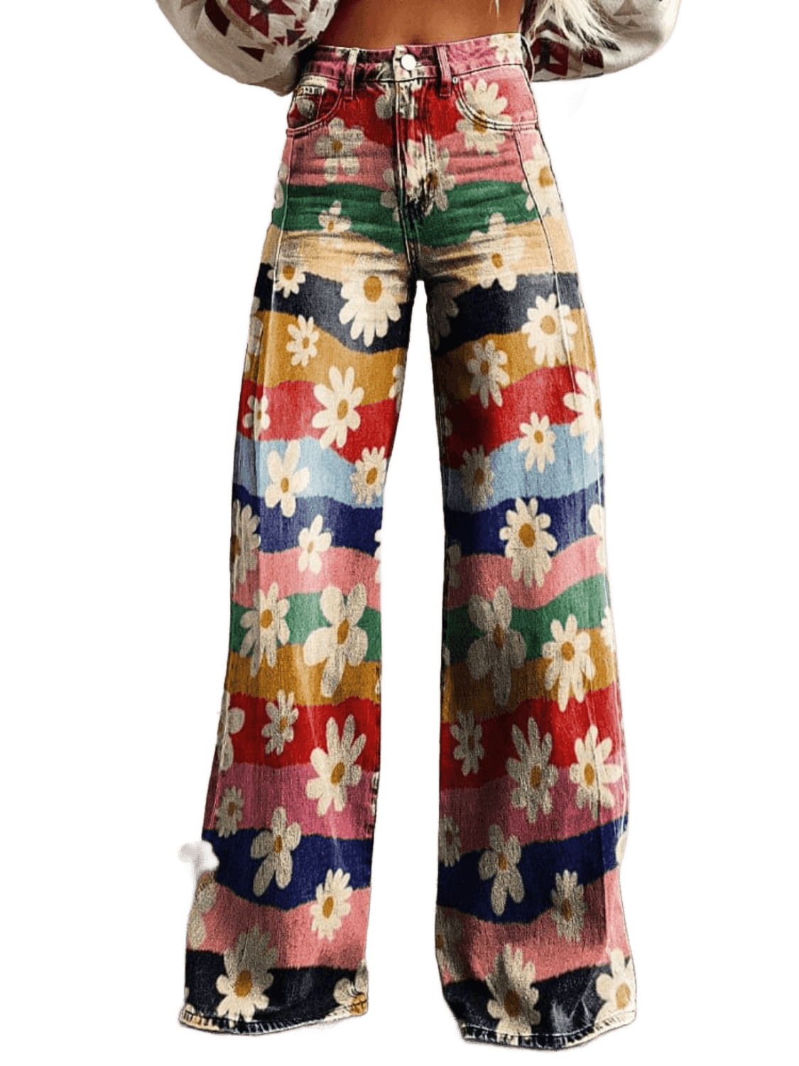 Léon - Pantalon Élégant à Motif Floral