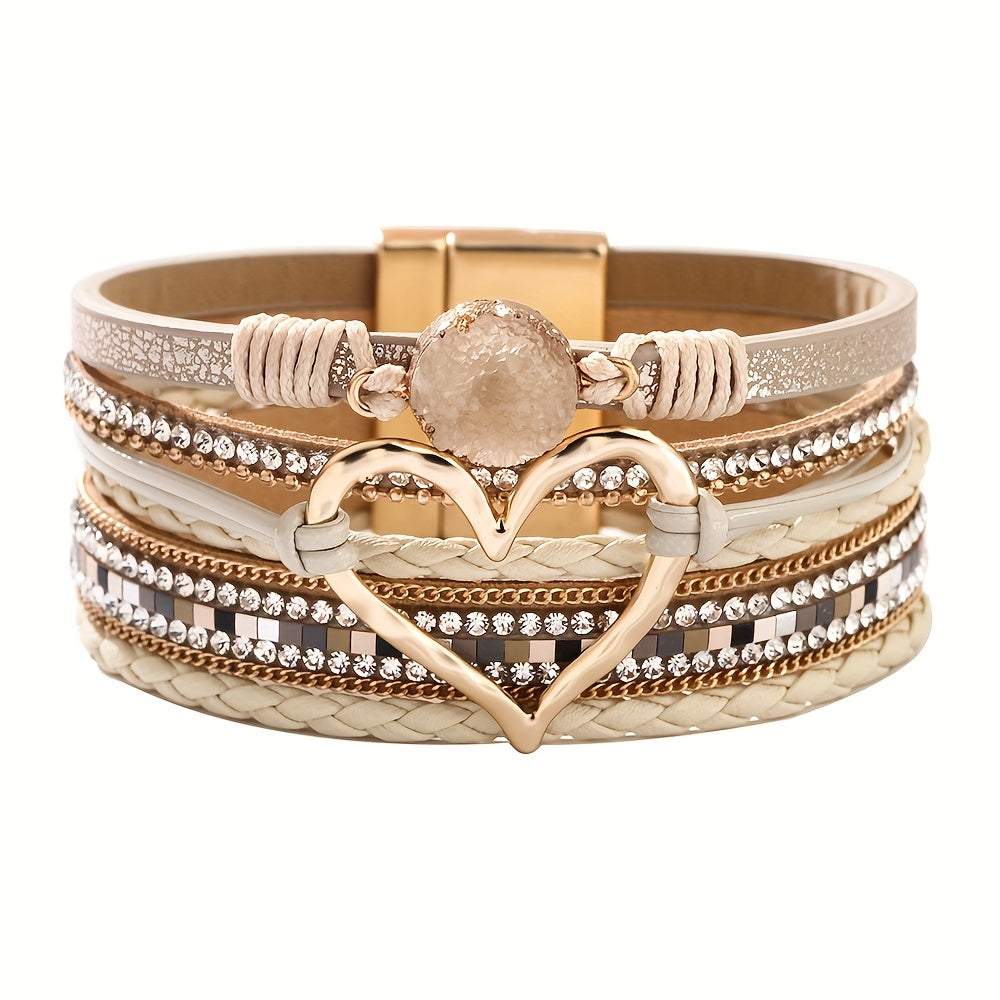 Bracelet Boho Multicouche en Cuir
