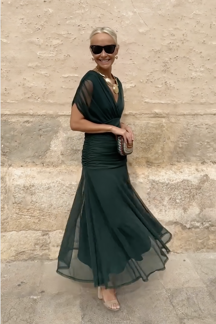 Rebeca | Robe Maxi de Soirée Élégante avec Décolleté en V
