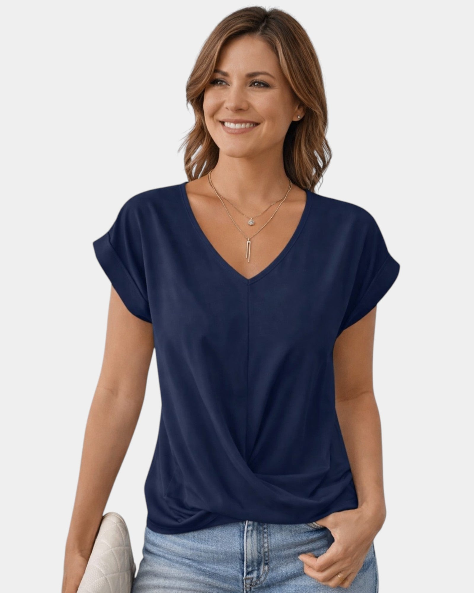 Patricia | Haut à col V avec effet ventre plat
