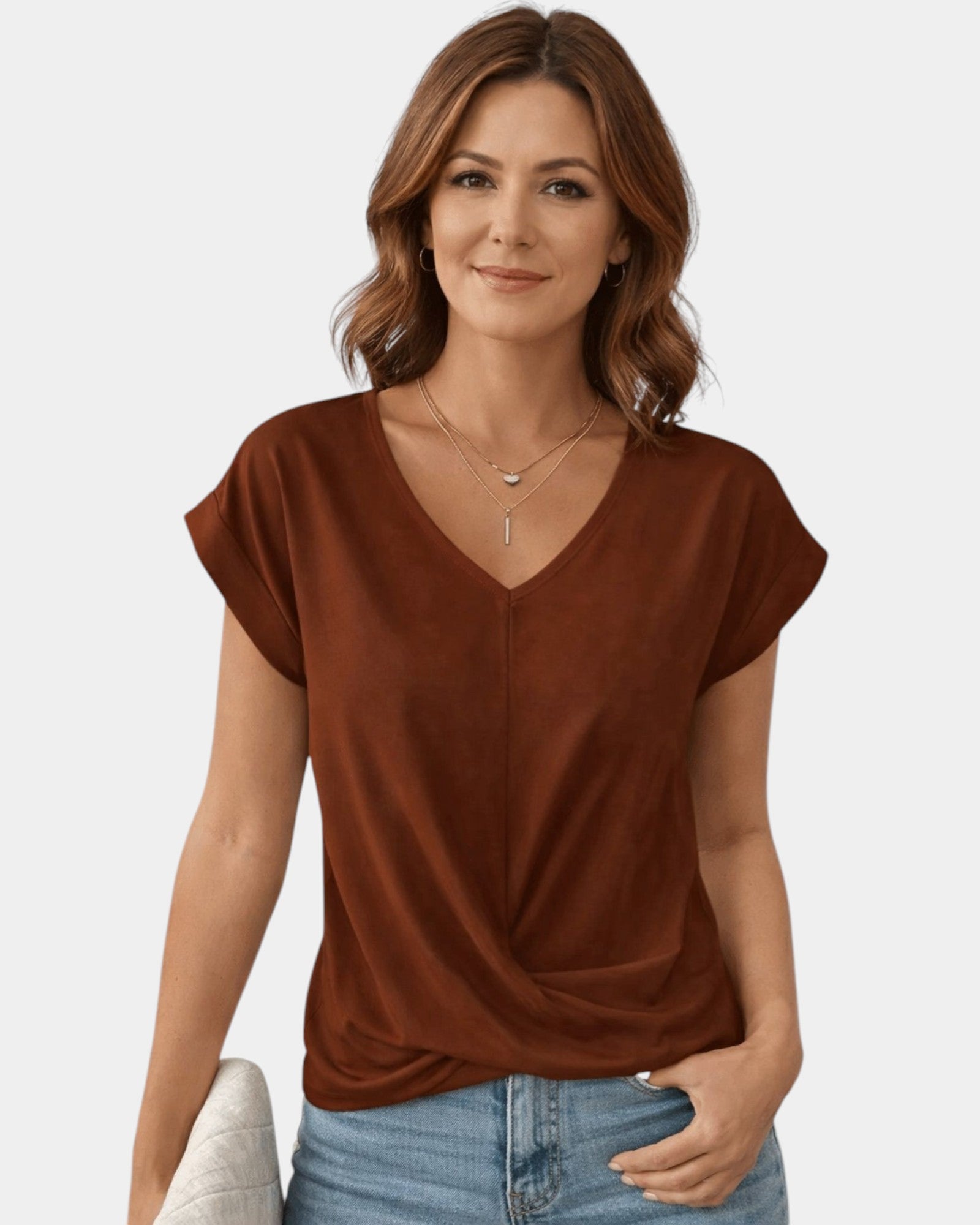 Patricia | Haut à col V avec effet ventre plat