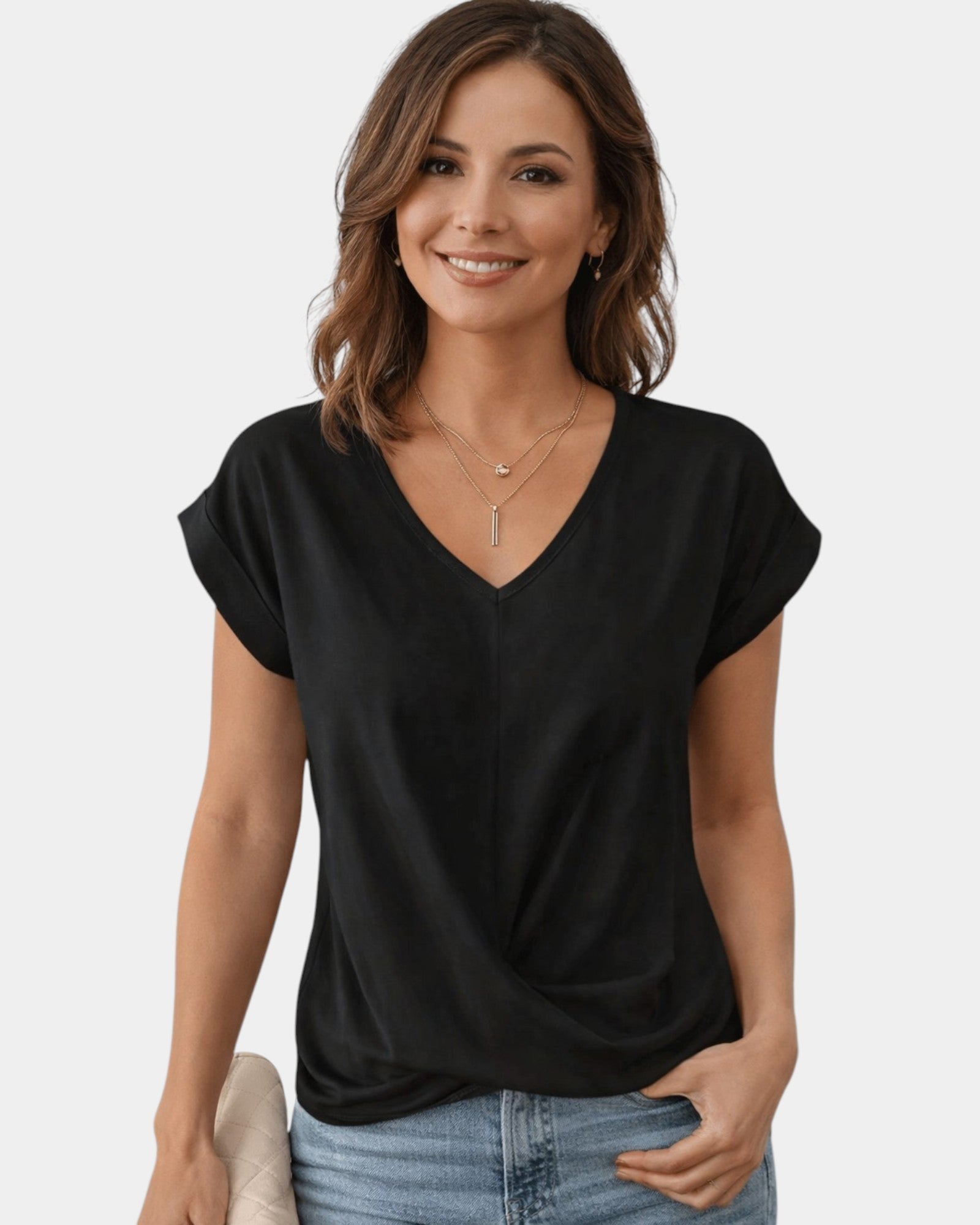 Patricia | Haut à col V avec effet ventre plat