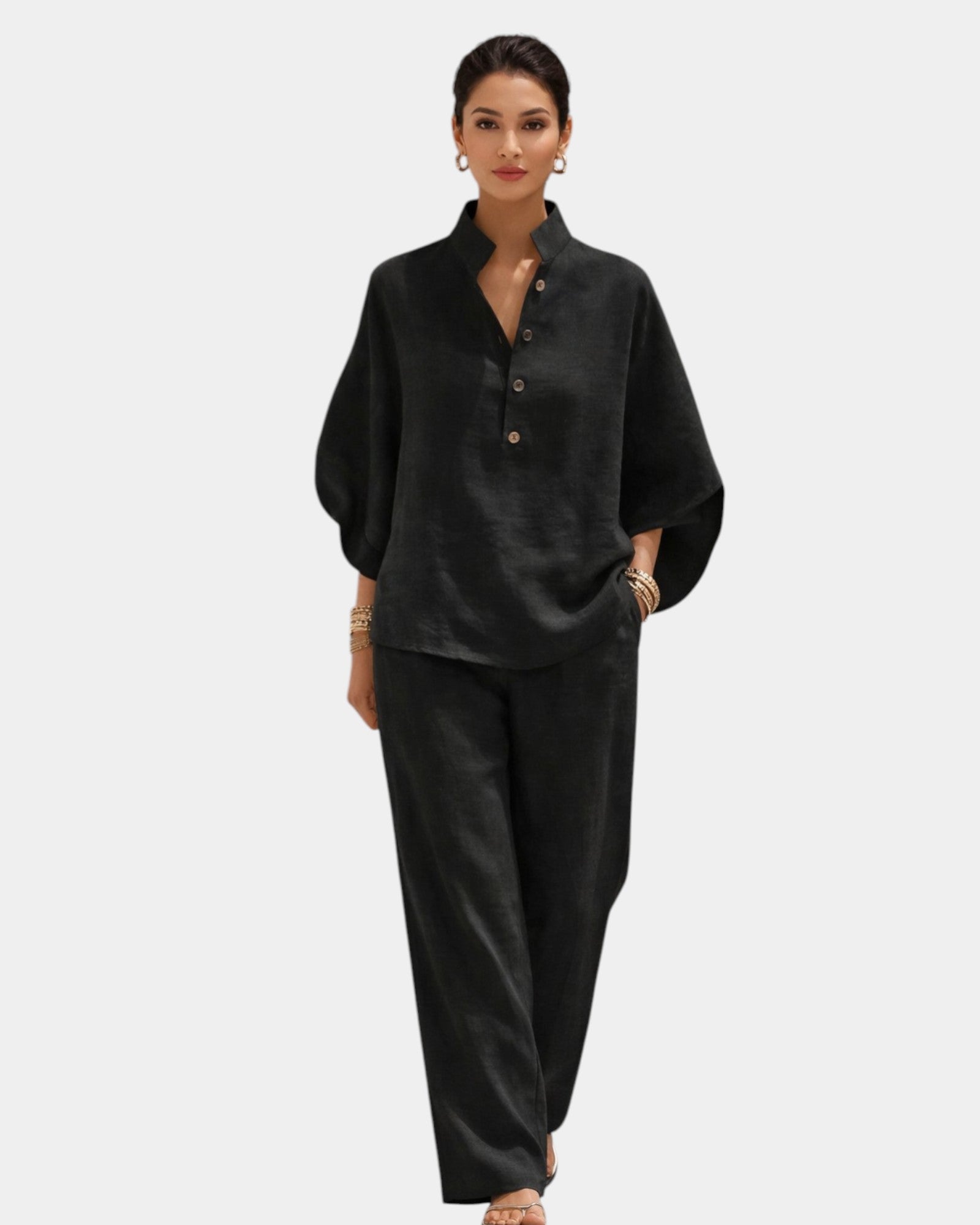 Brune |  Ensemble en coton en deux pièces