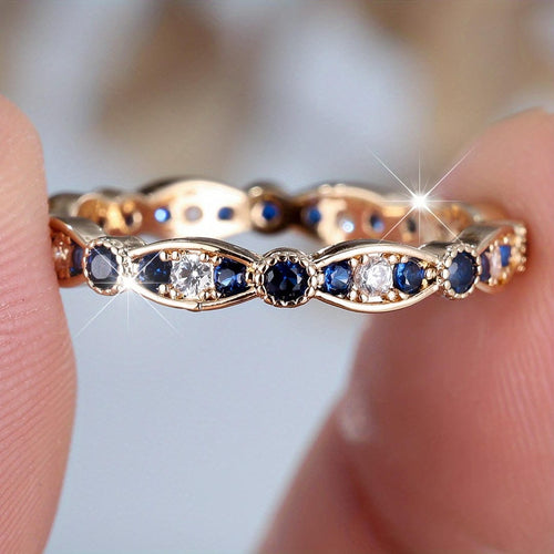 Bague de Bande Constellation Saphir Minuit