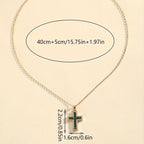 Pendentif Croix Émeraude Verte en Or