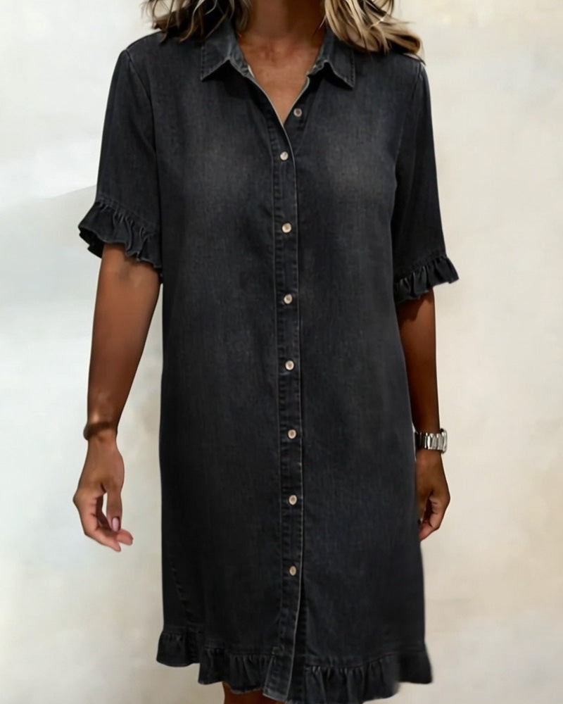 Clara | Robe en Denim Confortable avec Plis Flatteurs