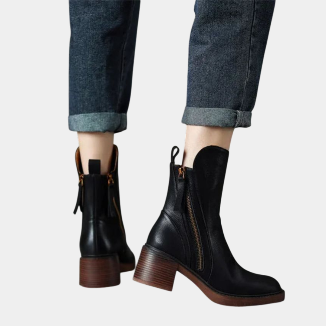 Valorine | Bottes en cuir noir