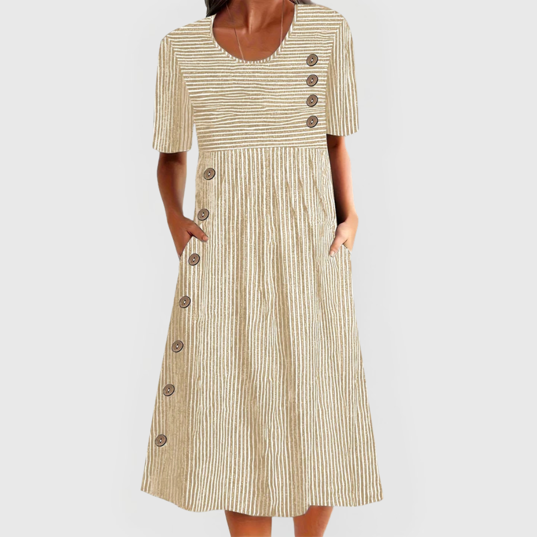 Daniela | Robe Midi Rayée
