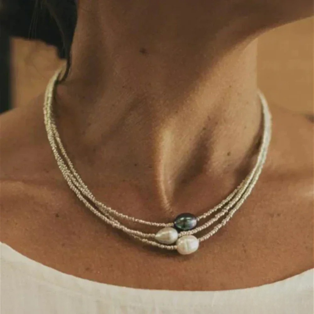 Collier en Perles d'Eau Douce Rétro
