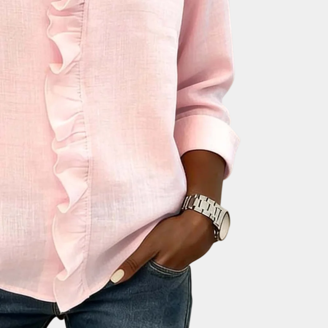 Flavie | Blouse avec décolleté en V et volants délicats