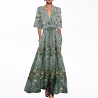 Valentina | Robe Maxi Élégante avec Décolleté Profond