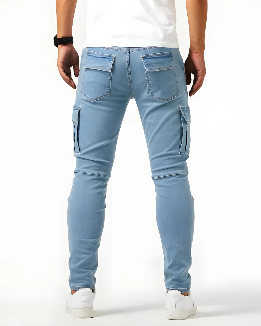 Jean | Pantalon Cargo Marine Élastique