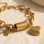Bracelet en Maillons Cœur Doré