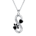 Collier d'empreinte de patte de cœur infini