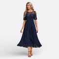 Mariana - Robe en Dentelle à Manches Courtes