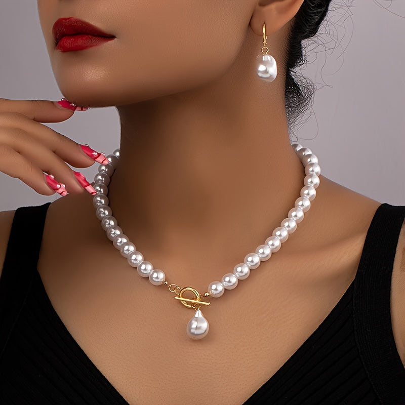 Collier et Boucles d'Oreilles Vintage Barockpärlor