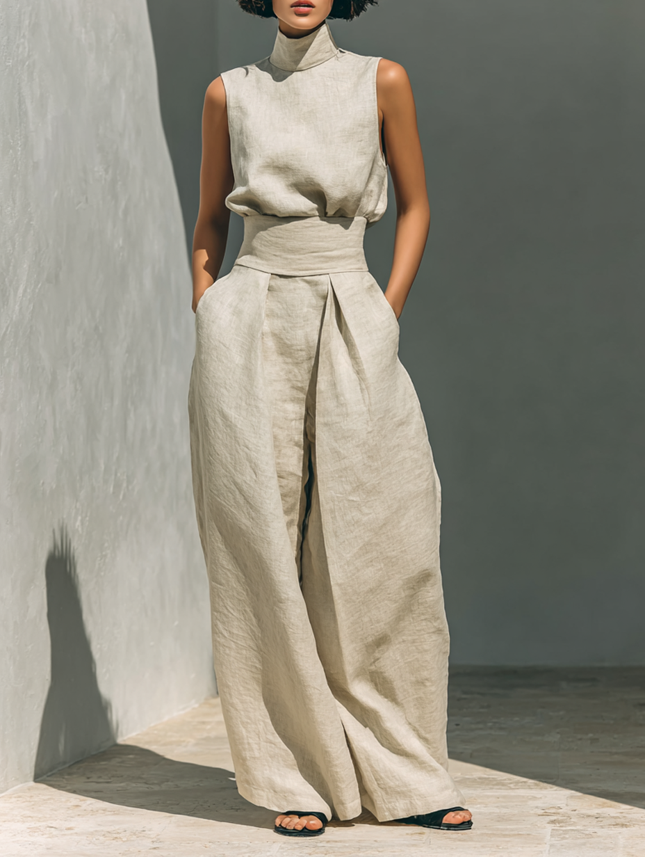 ZIRELLA | Ensemble Minimal avec Pantalons Amples